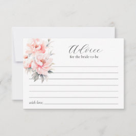 Pink Peonies Brautparty Beratung Hinweiskarte