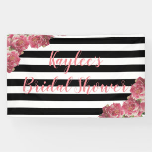 Pink Peonies Brautparty Floral Hintergrund Banner