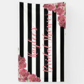 Pink Peonies Brautparty Floral Hintergrund Banner (Vertikal)