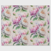 Pink Peonies Brautparty Geschenkpapier (Flach)