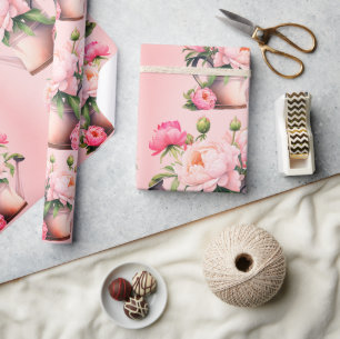 Pink Peonies Brautparty Geschenkpapier