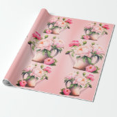 Pink Peonies Brautparty Geschenkpapier (Ungerollt)