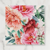 Pink Peonies Burgundy Floral Blätter Sweet 16 Geschenkanhänger (Rückseite)