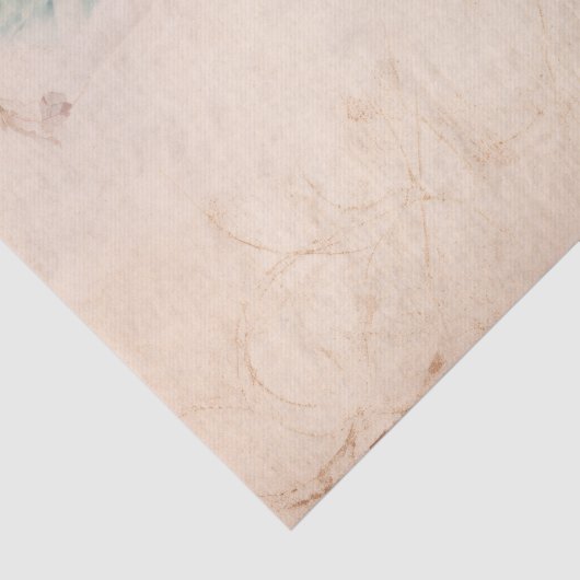 Pink Peonies Butterfly on Parchment Decoupage Seidenpapier (Detail)