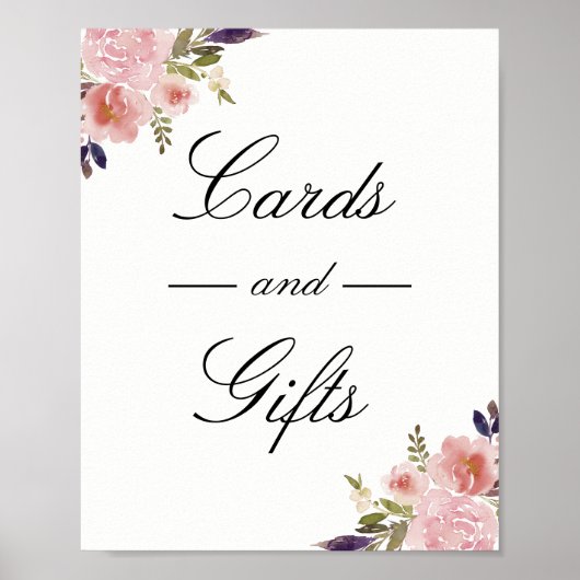 Pink Peonies Cards and Gifts Wedding Poster (Vorne)