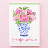 Pink Peonies Chinoiserie Vase Border Personalisier Dankeskarte