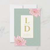 PINK PEONIES CHINOISERIE WEDING EINLADUNG (Vorderseite)