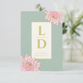 PINK PEONIES CHINOISERIE WEDING EINLADUNG (Stehend Vorderseite)