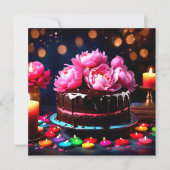 Pink Peonies Chocolate Geburtstag Personalisiert Karte (Vorderseite)