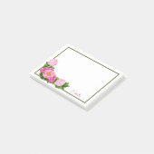 Pink Peonies Corner Border Post-It Notes Klebezettel (angewinkelt)