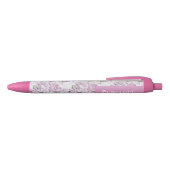 Pink Peonies Custom Name Pen Kugelschreiber (Oberseite)