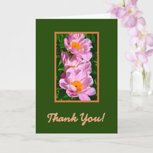"PINK PEONIES" DANKEN SIE / KUNSTBAR KARTE (Orchidee)