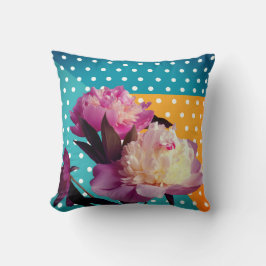 Pink Peonies & Dots Custom Cushion Kissen