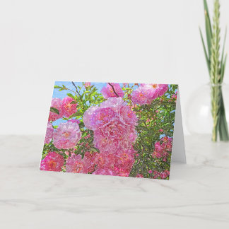 Pink Peonies - Farbige Bleistift-Karte Karte