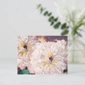 Pink Peonies Flat Grußkarte (Stehend Vorderseite)