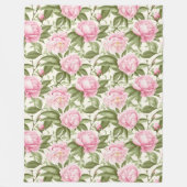 Pink Peonies Fleecedecke (Vorderseite)
