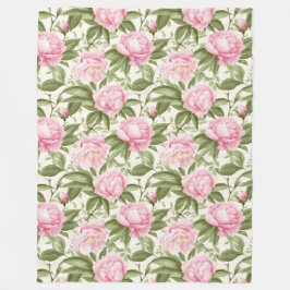 Pink Peonies Fleecedecke