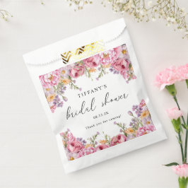 Pink Peonies Floral Bridal Dusche Vielen Dank Geschenktütchen