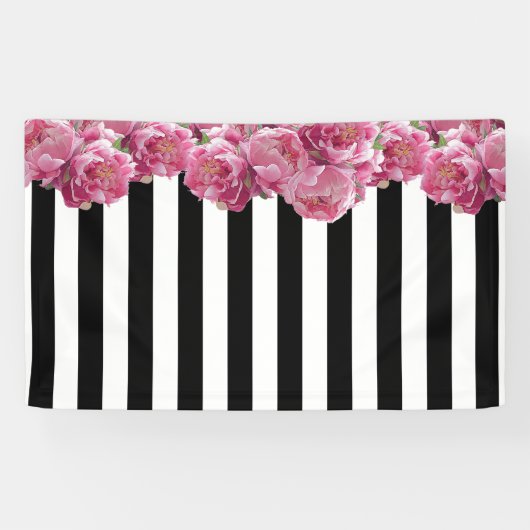 Pink Peonies Floral Hintergrund Banner (Horizontal)