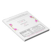 Pink Peonies Floral Wedding Candy Wrappers Notizblock (angewinkelt)