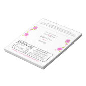 Pink Peonies Floral Wedding Candy Wrappers Notizblock (Rotiert)