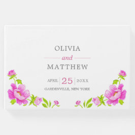 Pink Peonies Floral Wedding Guest Book Gästebuch