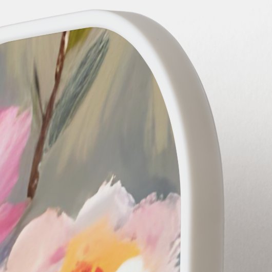 Pink Peonies Flower Bouquet Watercolor Pickleball Schläger (Linke Seite)