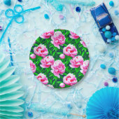 Pink Peonies Garden Print Pappteller (Party)