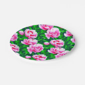 Pink Peonies Garden Print Pappteller (Schrägansicht)