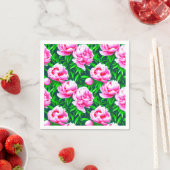Pink Peonies Garden Print Serviette (Beispiel)