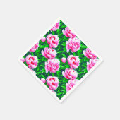Pink Peonies Garden Print Serviette (Ecke)
