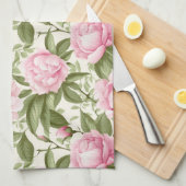 Pink Peonies Geschirrtuch (Viertel Falte)