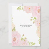 Pink Peonies Gold Cross Erste Kommune Einladung (Rückseite)