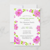 Pink Peonies Green Polka Dot Muttertag Brunch Einladung (Vorderseite)