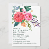 Pink Peonies Greenery Bridesmaids Luncheon Wedding Einladung (Vorderseite)