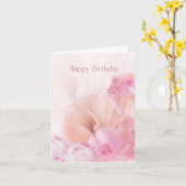Pink Peonies Happy Birthday Karte (Gelbe Blume)