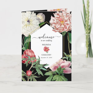 Pink Peonies Hochzeitsorden des Dienstes Schwarz Programm