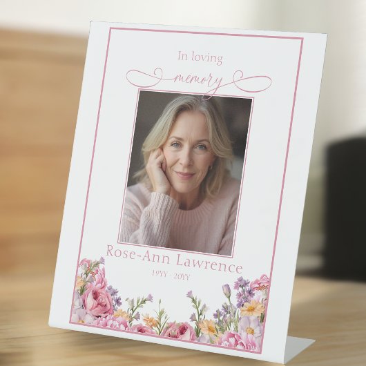 Pink Peonies In Loving Memory Tribute Remebrance Sockelschild