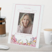 Pink Peonies In Loving Memory Tribute Remebrance Sockelschild (In Situ)