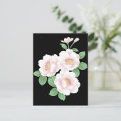 Pink Peonies Japanisch Floral Kimono Postkarte (Stehend Vorderseite)