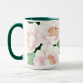 Pink Peonies Japanisch Floral Kimono Tasse (Links)