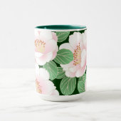 Pink Peonies Japanisch Floral Kimono Tasse (Zentrum)