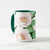 Pink Peonies Japanisch Floral Kimono Tasse (Vorderseite Links)