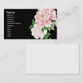 Pink Peonies Japanisch Floral Kimono Visitenkarte (Vorne/Hinten)