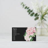 Pink Peonies Japanisch Floral Kimono Visitenkarte (Stehend Vorderseite)