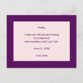 Pink Peonies | Junggesellinnenabschiede Einladungspostkarte (Rückseite)