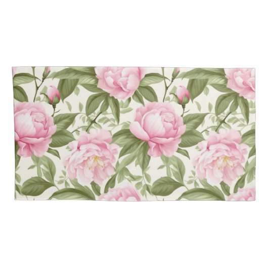 Pink Peonies Kissenbezug (Rückseite-Rechts)