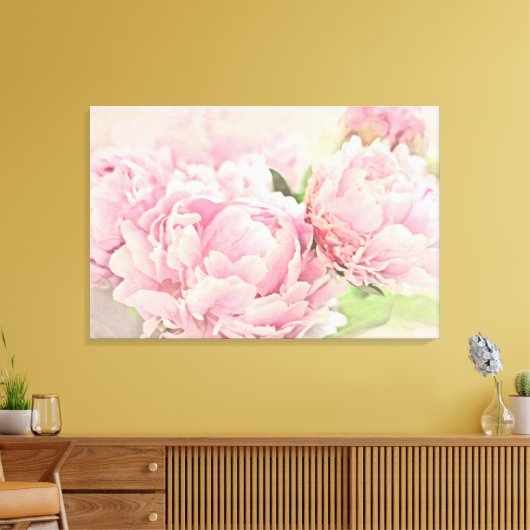 Pink Peonies Leinwanddruck (Insitu (Wohnzimmer))