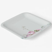 Pink Peonies Light Sage Brautparty Pappteller (Gewinkelt)