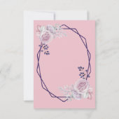 Pink Peonies Lila Geometric Frame Empfang Einladung (Rückseite)